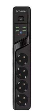 Мережевий фільтр Proove Power Strip P-04 (4 розетки + 4 USB + 2 Type-C) / 2M Black (PSP442420001) PSP442420001 фото