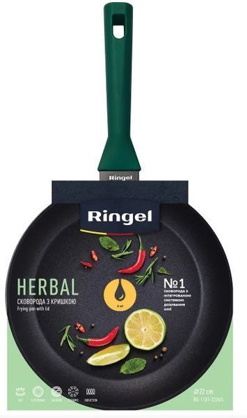 Сковорода Ringel Herbal глубокая 24 см с/кр (RG-1101-24/h/L) RG-1101-24/h/L фото