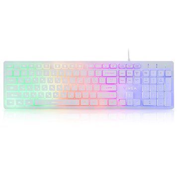 Клавіатура Vinga KB410 White KB410 White фото