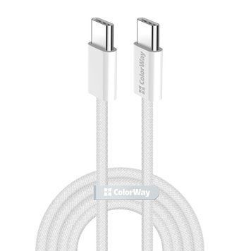 Кабель ColorWay Type-C - Type-C (60W) 3.0А 2м серый (CW-CBPDCC068-GR) CW-CBPDCC068-GR фото