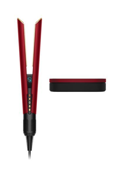 Випрямитель Dyson с влажного на сухое HТ01 Airstrait Red Velvet/Gold, темп.режимов-3, 80-140С, OLED-дисплей, металл, красный 596931-01 фото