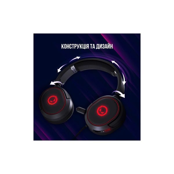 Навушники Lorgar Kaya 460 Gaming RGB USB Black (LRG-GHS460) LRG-GHS460 фото