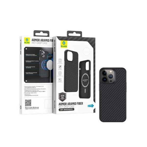Накладка Blueo Aramid Fiber Anti-Drop Case for iPhone 13 Pro with MagSafe Black (BK5777-13P) BK5777-13P фото