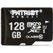 Карта памяти 128GB Patriot microSDXC LX Series (UHS-1) class 10 (PSF128GMCSDXC10) + адаптер SD PSF128GMCSDXC10 фото 1
