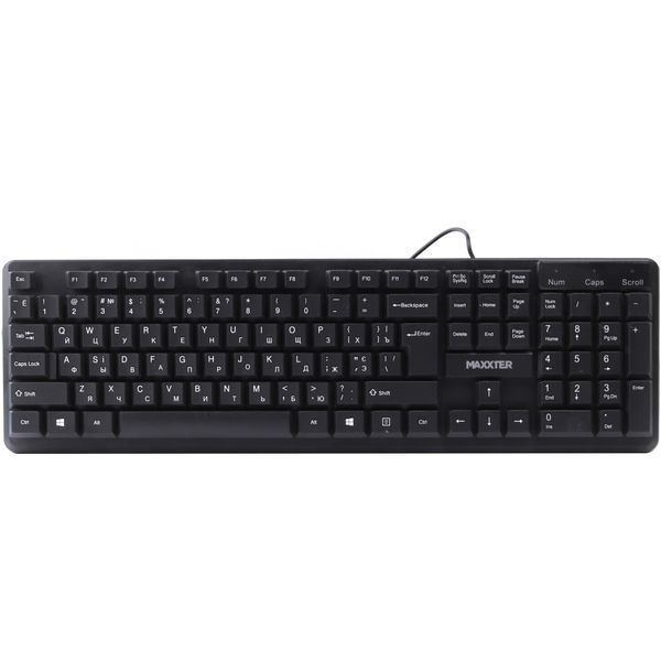 Клавіатура Maxxter KBM-U01-UA USB Black (KBM-U01-UA) KBM-U01-UA фото