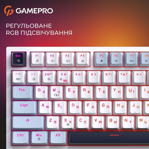 Клавіатура GamePro Genesis Warden MK160BL Outemu Swithes USB White (MK160BL) MK160BL фото