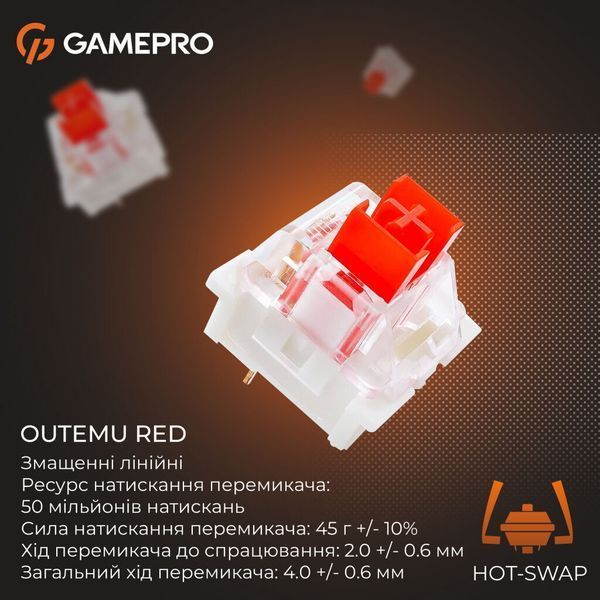 Клавіатура GamePro Genesis Warden MK160BL Outemu Swithes USB White (MK160BL) MK160BL фото