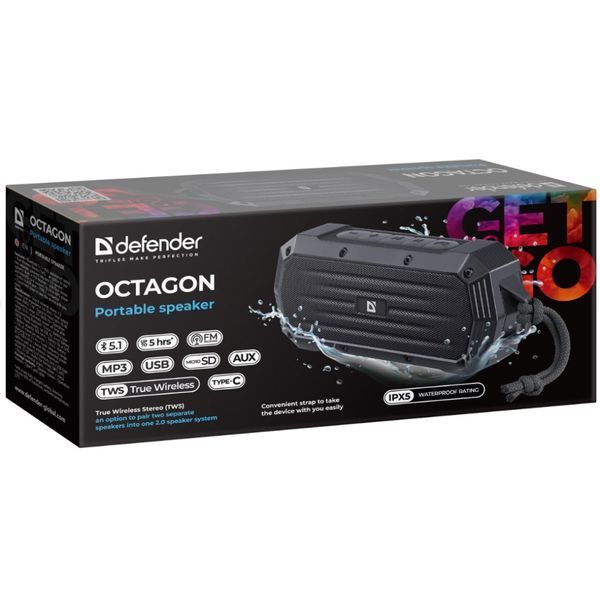 Акустична система Defender Octagon Bluetooth Black (65039) 65039 фото