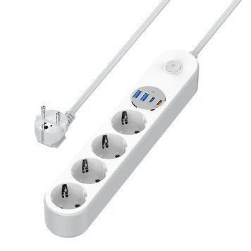 Мережевий фільтр-подовжувач СolorWay 4 розетки/4USB White 2M (CW-CHE44PDW) CW-CHE44PDW фото