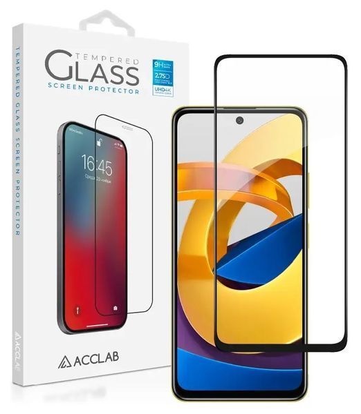 Захисне скло ACCLAB Full Glue для Xiaomi Poco M4 Pro 5G (чорне) Paper pack f517cc6c-8340-11ec-8326-38d54713ceda фото