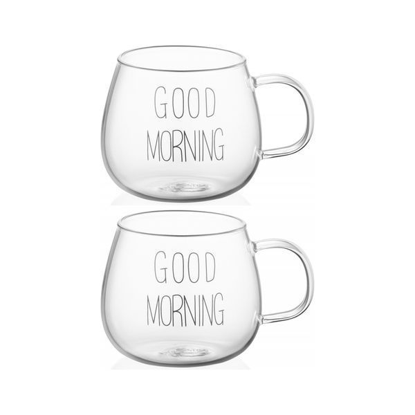 Набор чашек Ardesto Good Morning BMR 430 мл 2 шт прозорий (AR2643BMR) AR2643BMR фото