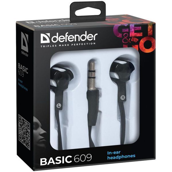 Наушники Defender Basic 609 Black-White (63609) 63609 фото