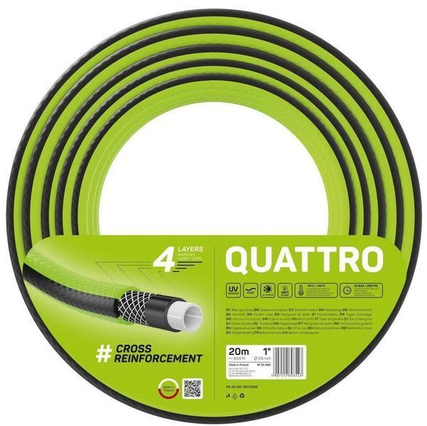 Шланг садовий Cellfast QUATTRO 1" 20м 4 шари до 20бар -10&hellip;+50&deg;C 10-080 фото