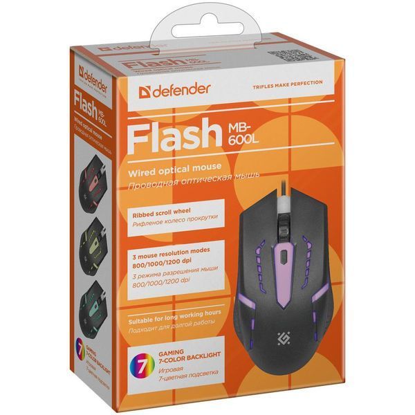 Мышка Defender Flash MB-600L Black (52600) 52600 фото