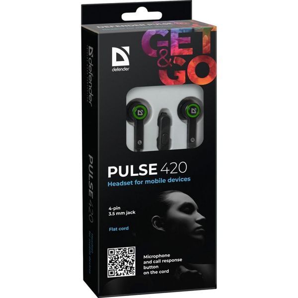 Наушники Defender Pulse 420 Green (63422) 63422 фото