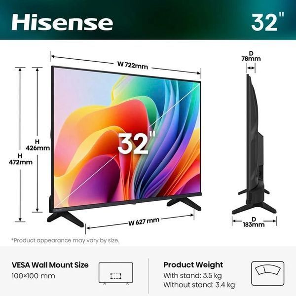 Телевізор 32" Hisense 32A4S 32A4S фото