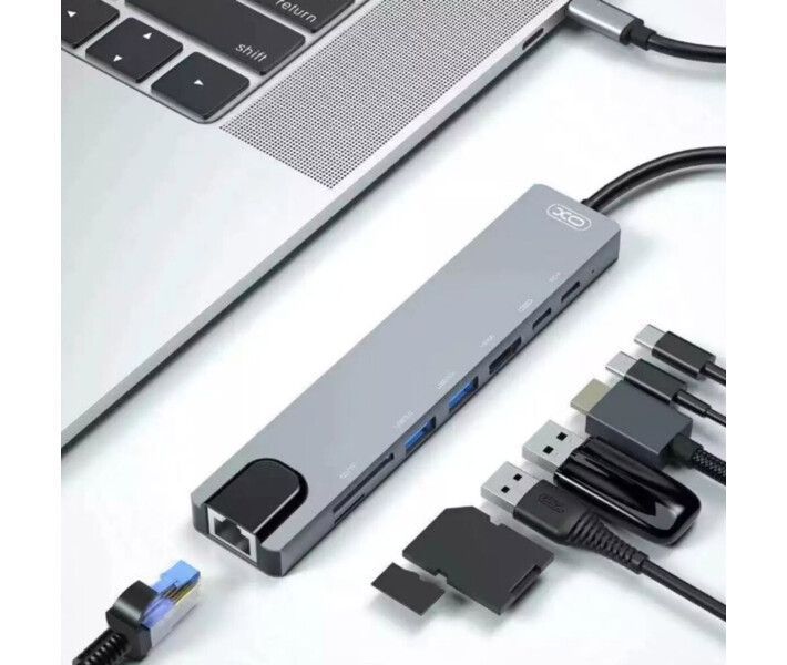 USB-хаб XO HUB003 8 in 1 Black XO-HUB003 фото