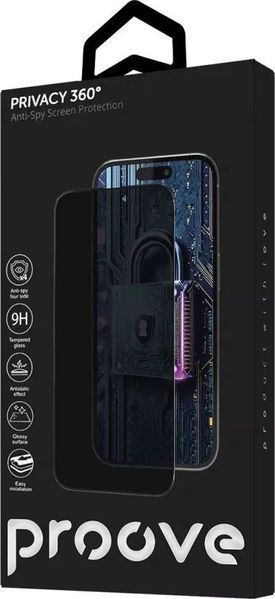 Захисне скло Proove Privacy iPhone 14 Pro/15/16 Black (PG360I14P001) PG360I14P001 фото