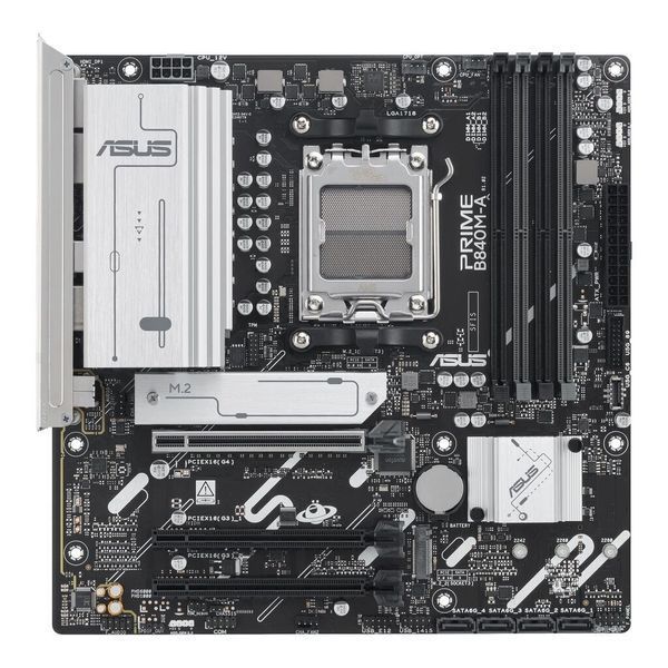 ASUS Материнcкая плата PRIME B840M-A-CSM sAM5 B840 4xDDR5 M.2 HDMI DP WiFi BT mATX CSM 90MB1J10-M0EAYC фото