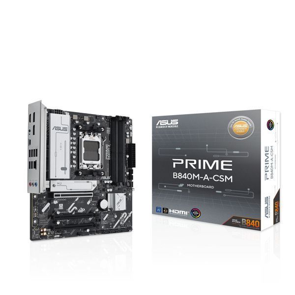 ASUS Материнcкая плата PRIME B840M-A-CSM sAM5 B840 4xDDR5 M.2 HDMI DP WiFi BT mATX CSM 90MB1J10-M0EAYC фото