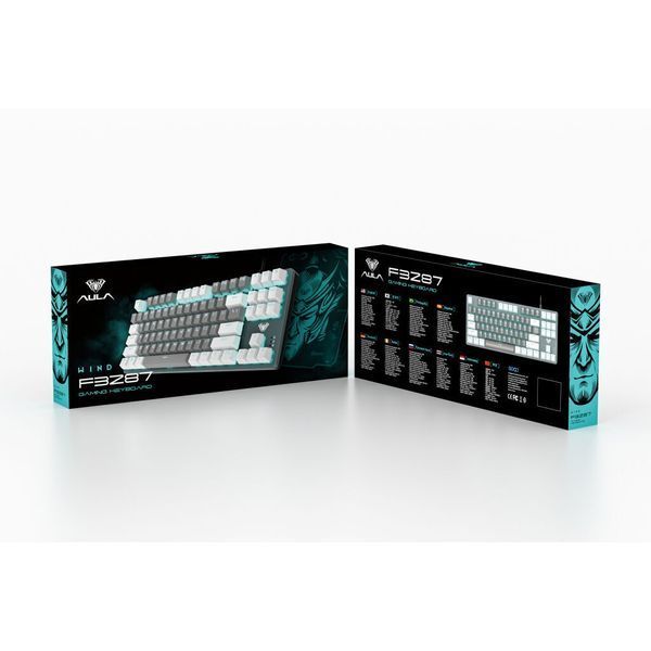 Клавіатура Aula F3287 Keycap KRGD Blue USB UA White/Grey (6948391240688) 6948391240688 фото
