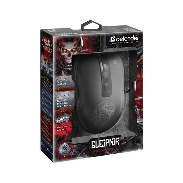 Мишка Defender Sleipnir GM-927 USB Black+ Килимок (52927) 52927 фото