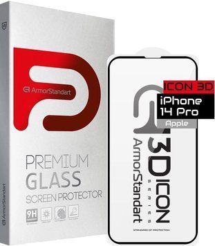 Защитное стекло ArmorStandart Icon 3D для iPhone 14 Pro Black (ARM61972) ARM61972 фото