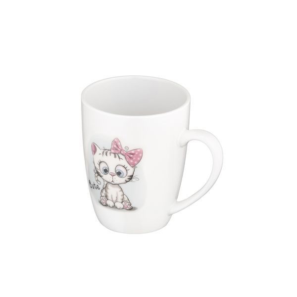 Чашка Ardesto Cute, 320мл, порцеляна, нержавіюча сталь, білий (AR3040BS) AR3040BS фото