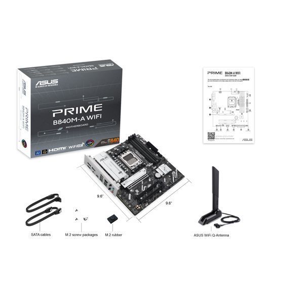 Материнcька плата ASUS PRIME B840M-A WIFI sAM5 B840 4xDDR5 M.2 HDMI DP WiFi BT mATX 90MB1J20-M0EAY0 фото