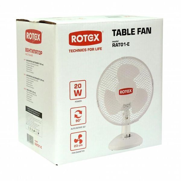 Вентилятор настільний Rotex RAT01-E RAT01-E фото