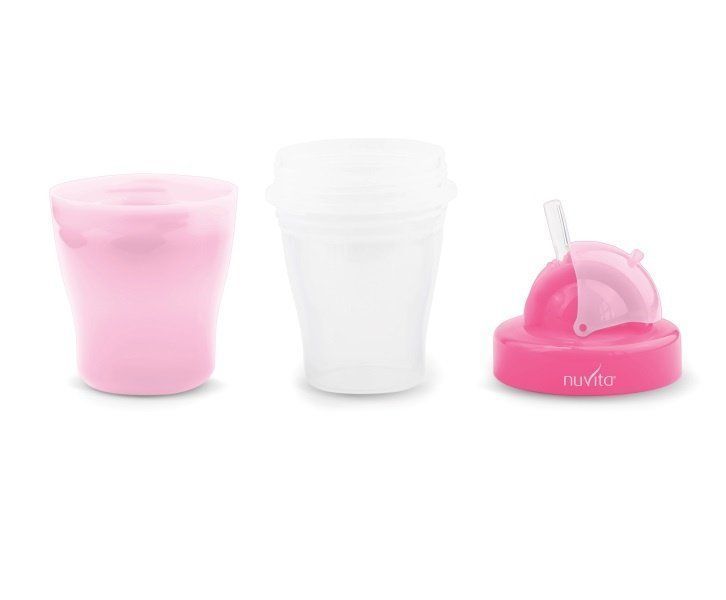 Поильник непроливайка Nuvita 18м+ 200мл с трубочкой NV1436Pink NV1436Pink фото