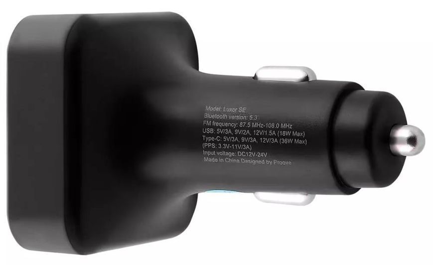 Автомобильное зарядное устройство для Proove FM Launcher Luxor SE 36W (PD+QC3.0) Type-C+USB Gray (FMLX20120003) FMLX20120003 фото