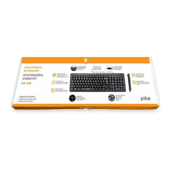 Клавиатура Piko KB-108 USB Black (1283126467103) 1283126467103 фото