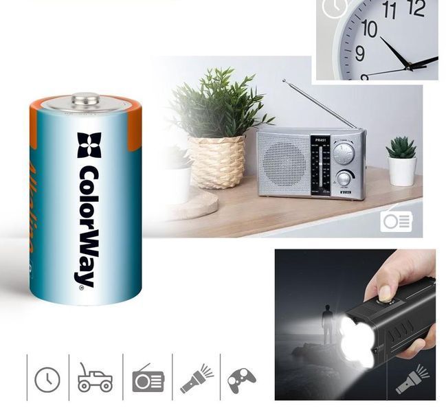 Батарейка СolorWay Alkaline Power щелочные D/LR20 (2шт) blister (CW-BALR20-2BL) CW-BALR20-2BL фото