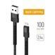Кабель ColorWay USB - Apple Lightning (nylon - long head) 2.4А 1м черный (CW-CBUL063-BK) CW-CBUL063-BK фото 1