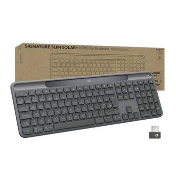 Клавіатура Logitech Slim Solar+ for Business Wireless/Bluetooth Graphite (920-013779) 920-013779 фото