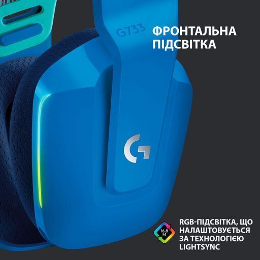 Навушники Logitech G733 Lightspeed Wireless RGB Gaming Headset Blue (981-000943) 981-000943 фото