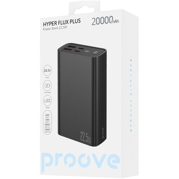 Універсальна батарея Proove Hyper Flux Plus 20000mAh (22.5W) Black (PBF222120001) PBF222120001 фото