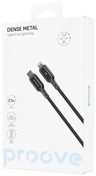 Кабель Proove Dense Metal Type-C to Lightning 27W (1m) Black (CCDM27002101) CCDM27002101 фото