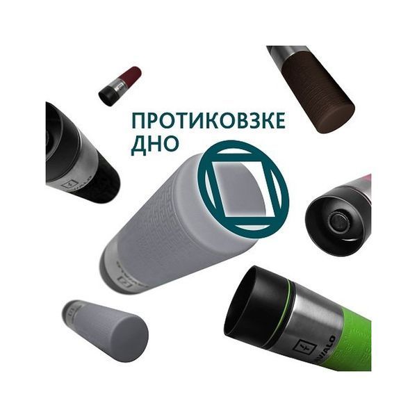 Термокружка Tavialo + 2 ущільнювальних кільця 420 мл Сірий (190420110) 190420110 фото