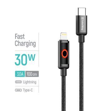 Кабель ColorWay Type-C - Apple Lightning (30W) 1м чорний (CW-CBPDCL103-BK) CW-CBPDCL103-BK фото