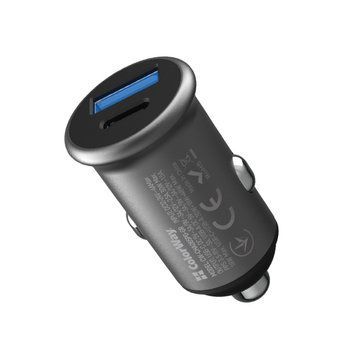 Автомобільний зарядний пристрій ColorWay 2USB (Type-C PD30W + USB QC3.0 18W) (48W) Gray (CW-CHA065PD-GR) CW-CHA065PD-GR фото