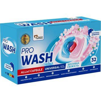 Капсули для прання ProWASH Весняна свіжість 32 шт 4262396144683 фото