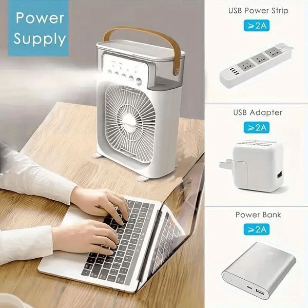 Вентилятор настільний з зволоженням та підсвіткою USB Small (Black) USB Small Fan (Black) фото
