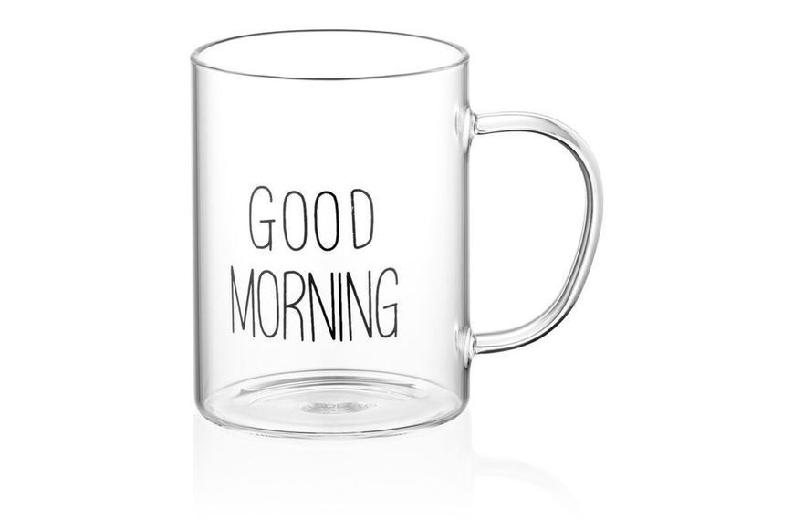 Набір чашок з ручками Ardesto Good Morning , 420мл, 2шт, боросилікатне скло, прозорий AR2642GM фото