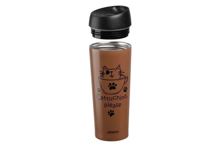 Термокружка Ardesto Coffee time Cat, 450мл (AR2645DMM) AR2645DMM фото