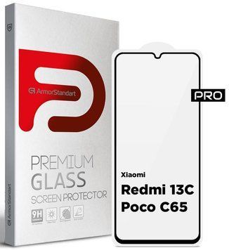 Защитное стекло ArmorStandart Pro для Xiaomi Redmi 13C/Poco C65 Black (ARM73151) ARM73151 фото