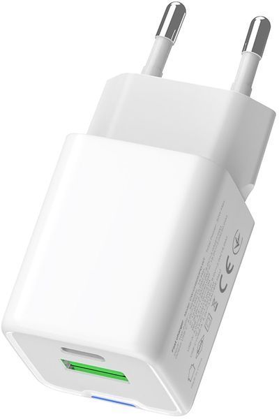 Зарядний пристрій ColorWay GaN Mini (30W) PD Port PPS USB (Type-C PD + USB QC4.0) білий (CW-CHS053PD-WT) CW-CHS053PD-WT фото