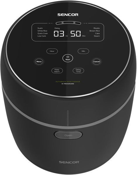 Sencor Рисоварка 350Вт, чаша-0.6л, LED дисплей, алюминий, нерж.сталь, пластик, черный SRM0671BK фото