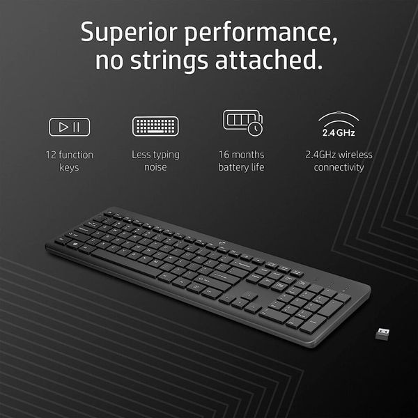 Клавиатура HP 230 Wireless UA Black (3L1E7AA) 3L1E7AA фото